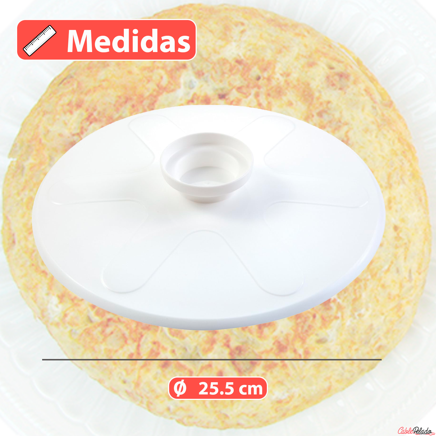 Tapa Voltea Tortillas De Plástico 25.5 cm Blanco