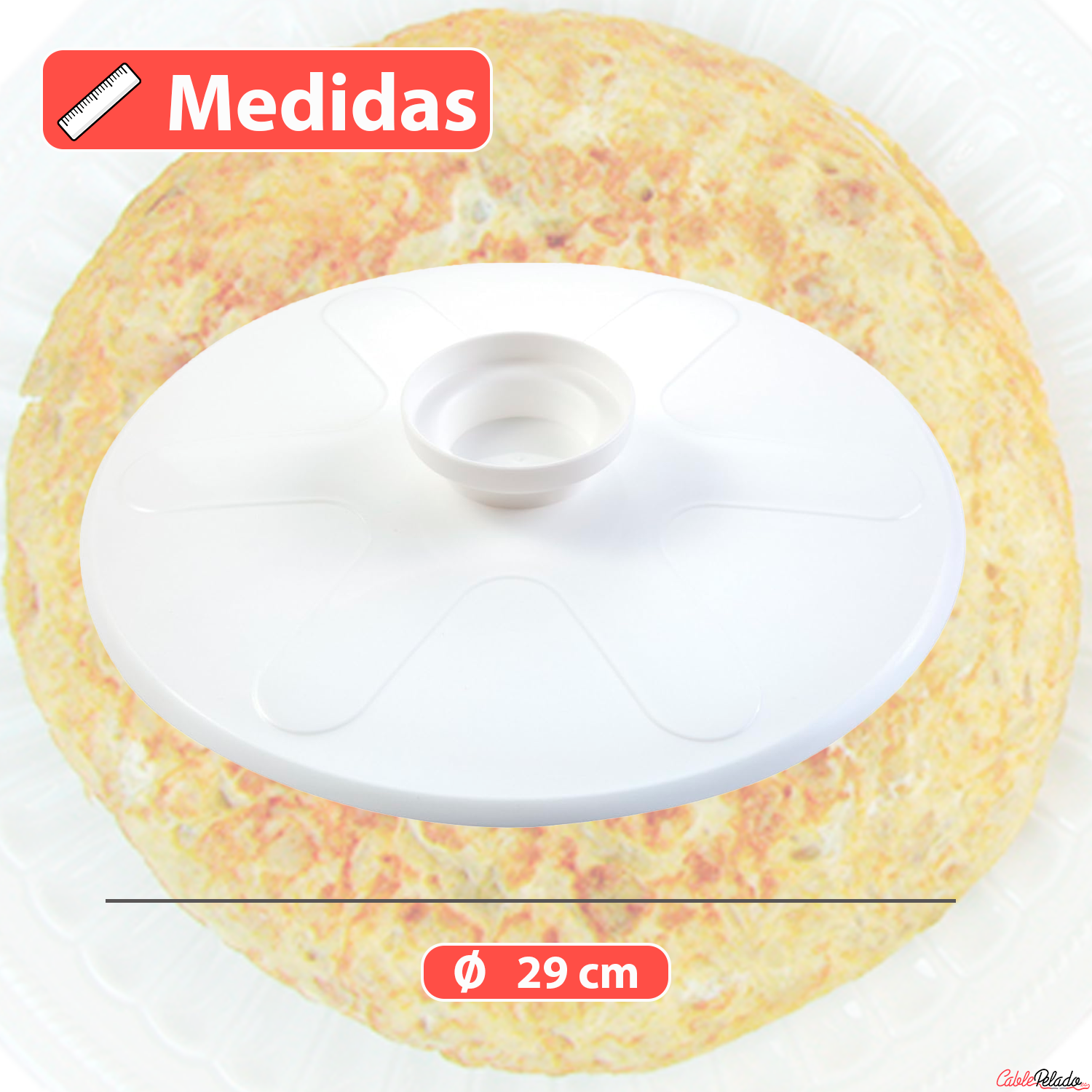 Tapa Voltea Tortillas De Plástico 29 cm Blanco