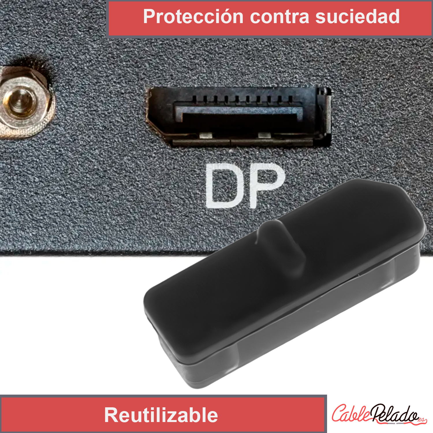 Tapon anti-polvo para puerto DisplayPort (10ud/bolsa)  Negro