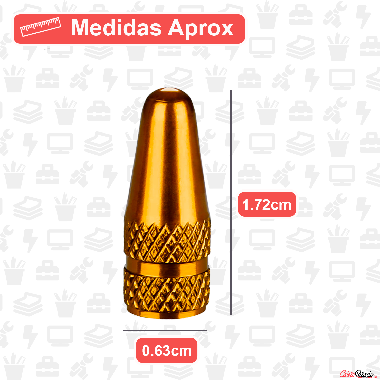 Tapón De Aluminio Para Válvula De Bicicleta 5 Uds  Amarillo
