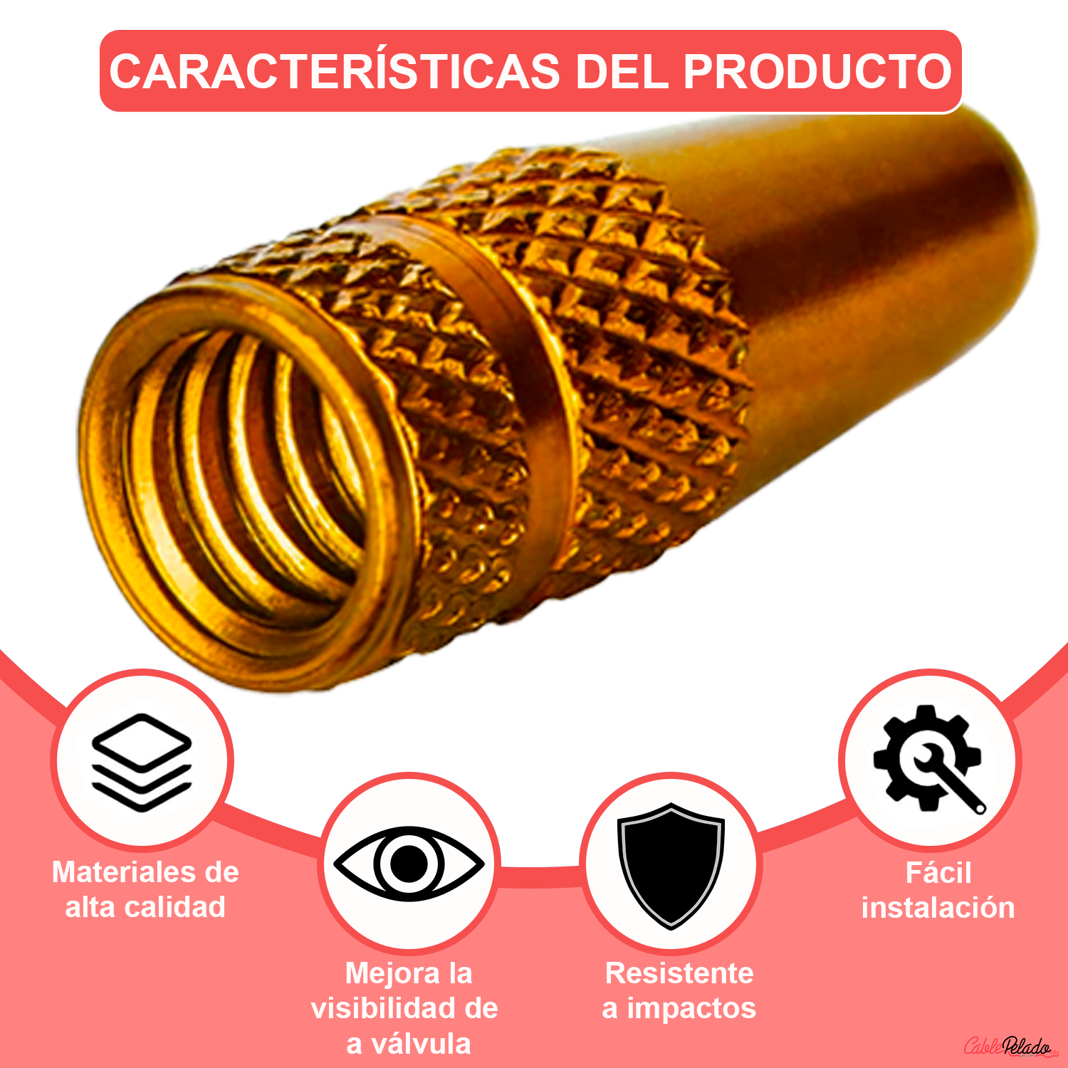 Tapón De Aluminio Para Válvula De Bicicleta 5 Uds  Amarillo