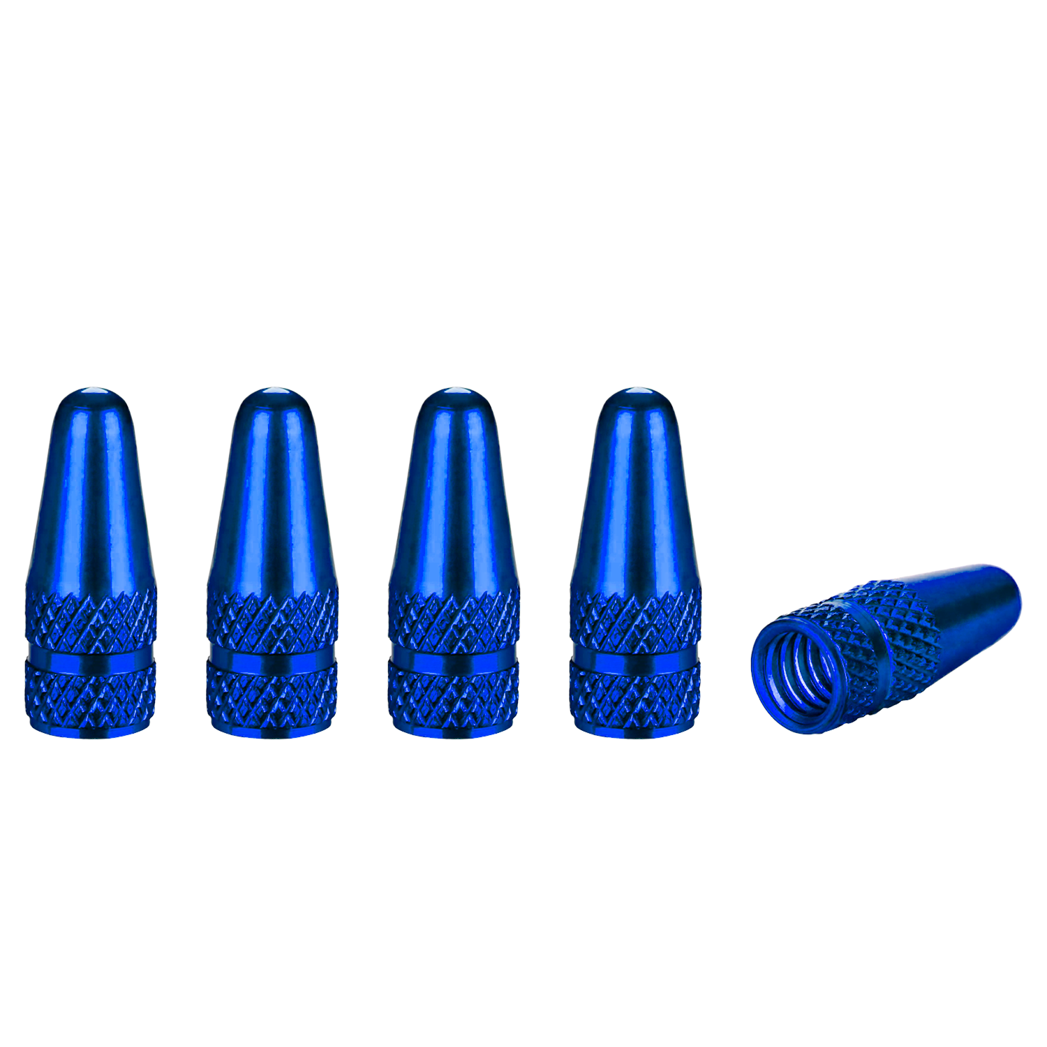 Tapón De Aluminio Para Válvula De Bicicleta 5 Uds  Azul