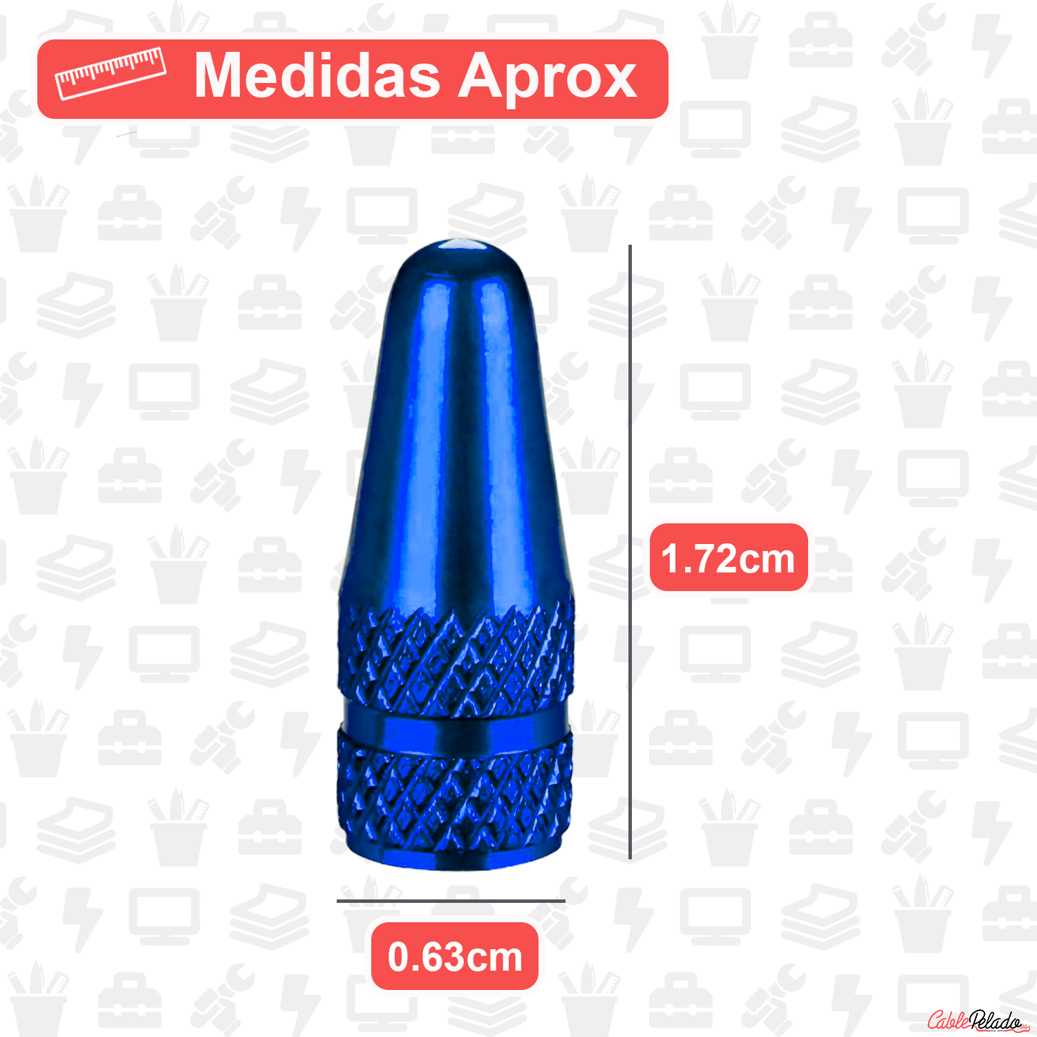 Tapón De Aluminio Para Válvula De Bicicleta 5 Uds  Azul