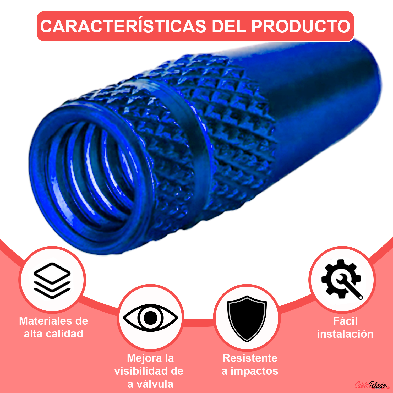Tapón De Aluminio Para Válvula De Bicicleta 5 Uds  Azul
