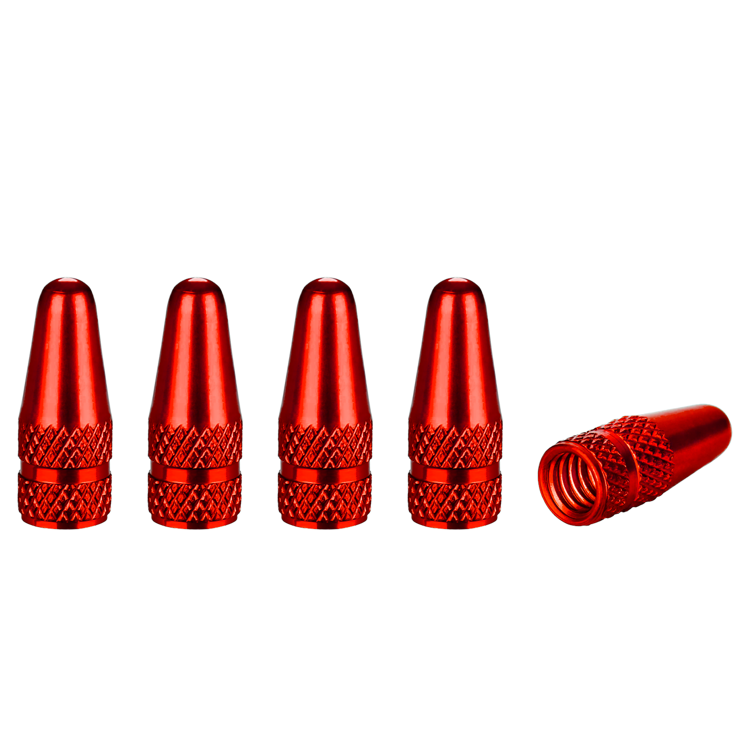 Tapón De Aluminio Para Válvula De Bicicleta 5 Uds  Rojo