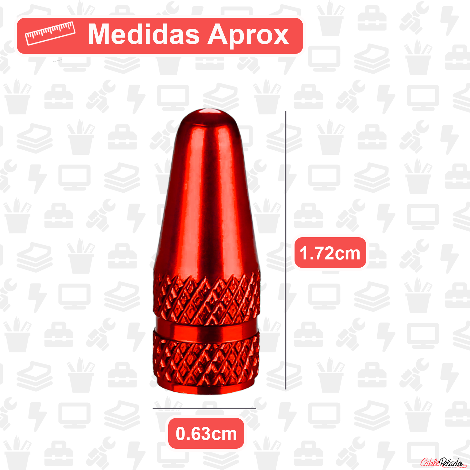 Tapón De Aluminio Para Válvula De Bicicleta 5 Uds  Rojo