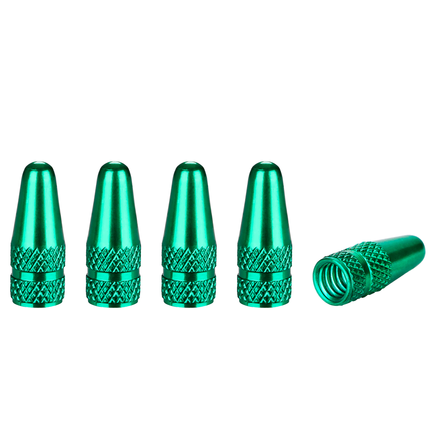 Tapón De Aluminio Para Válvula De Bicicleta 5 Uds  Verde