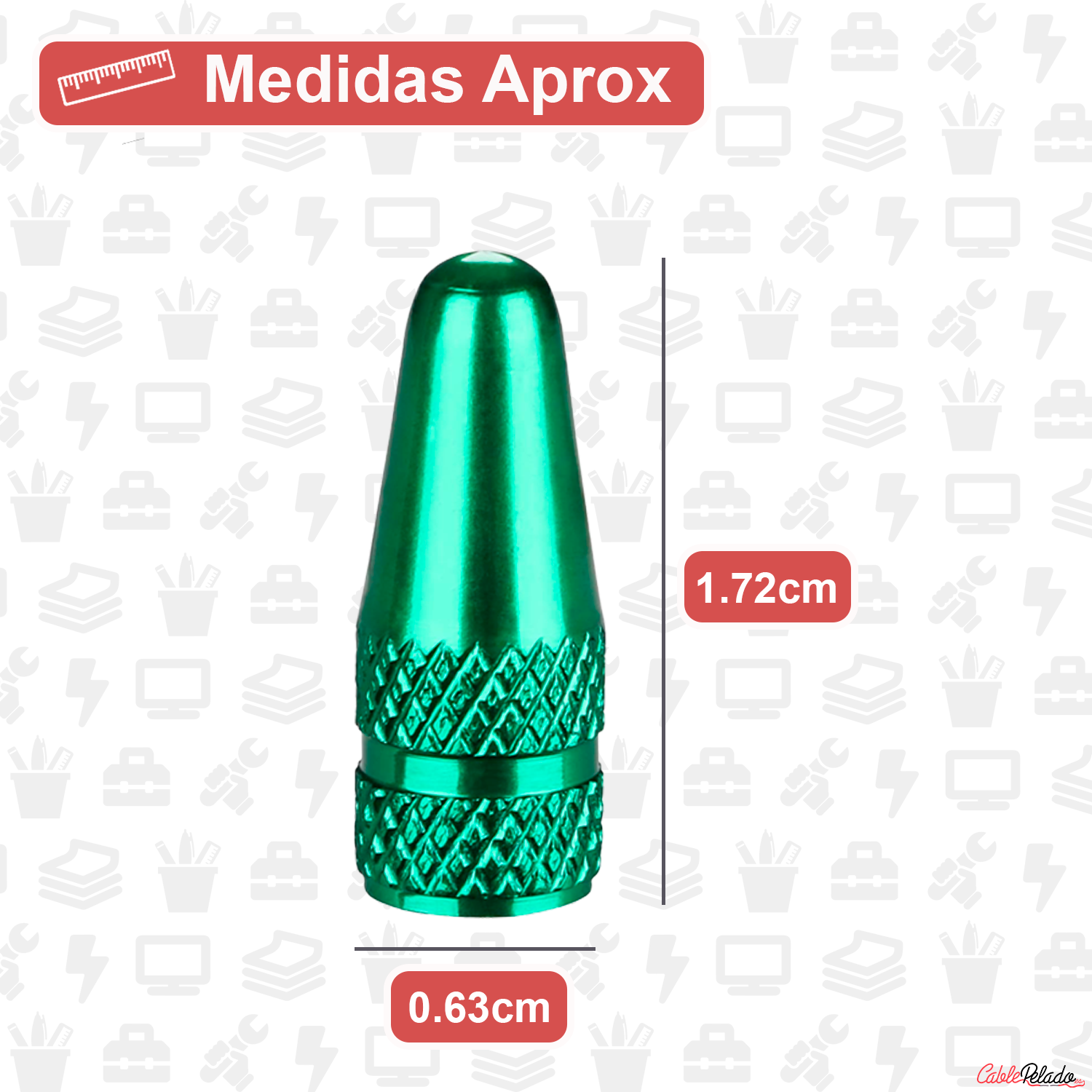 Tapón De Aluminio Para Válvula De Bicicleta 5 Uds  Verde