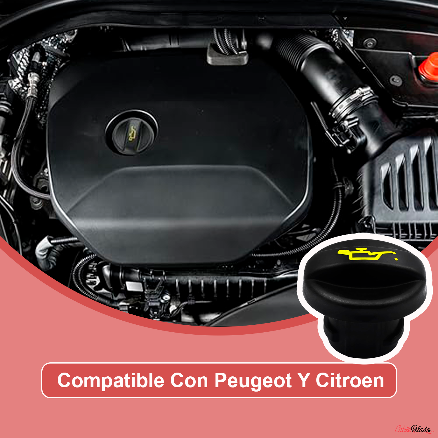 Tapón De Llenado Filtro Aceite Compatible Con Peugeot Y Citroen  Negro