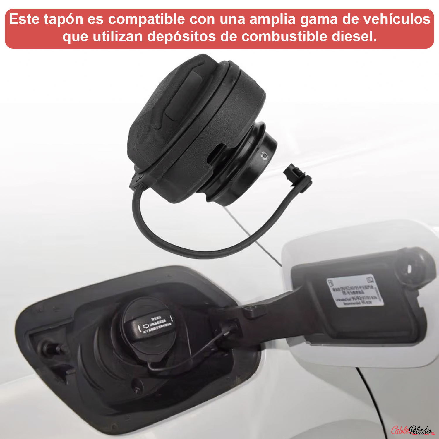 Tapon Del Deposito De Combustible Diesel 1J0201550A  Negro