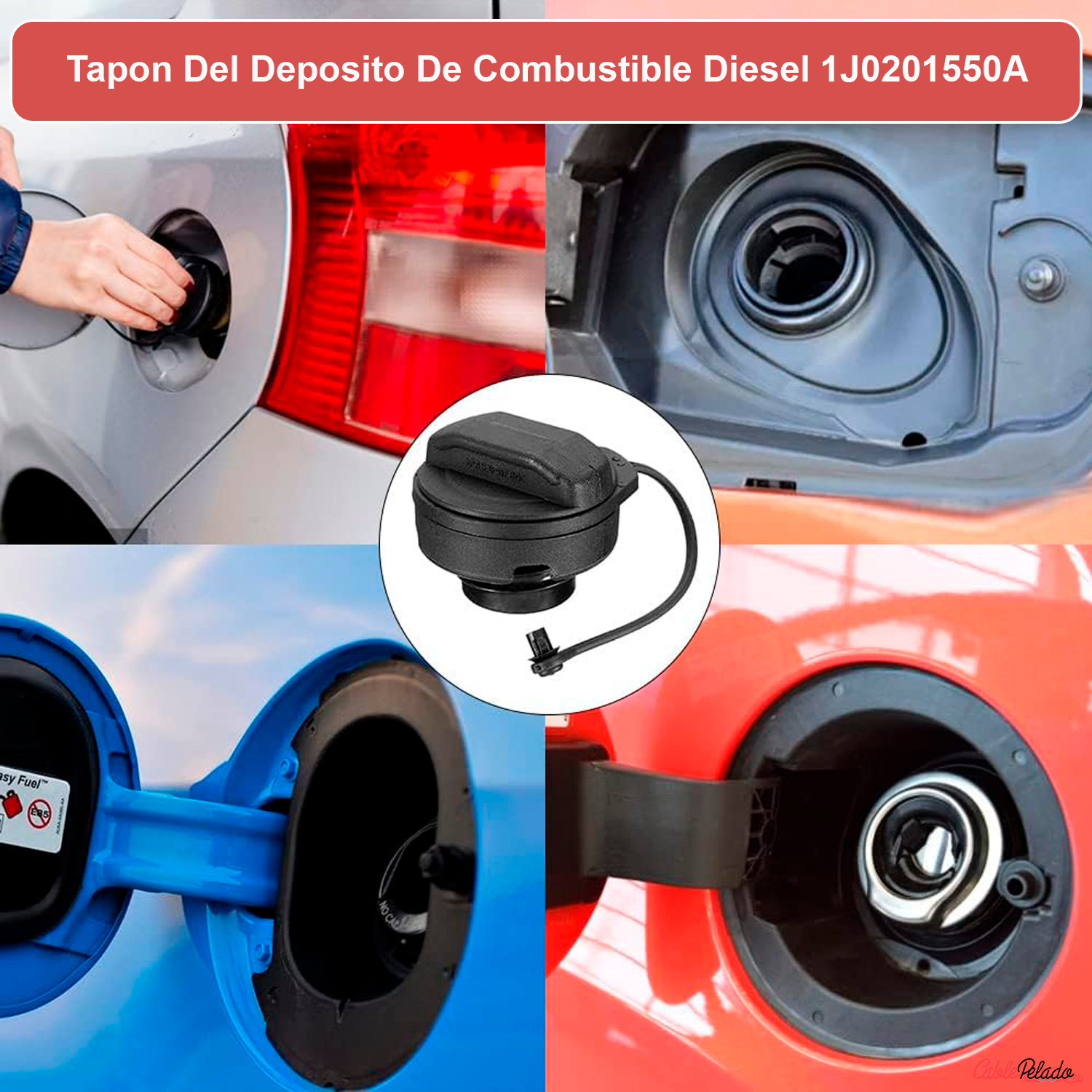 Tapon Del Deposito De Combustible Diesel 1J0201550A  Negro