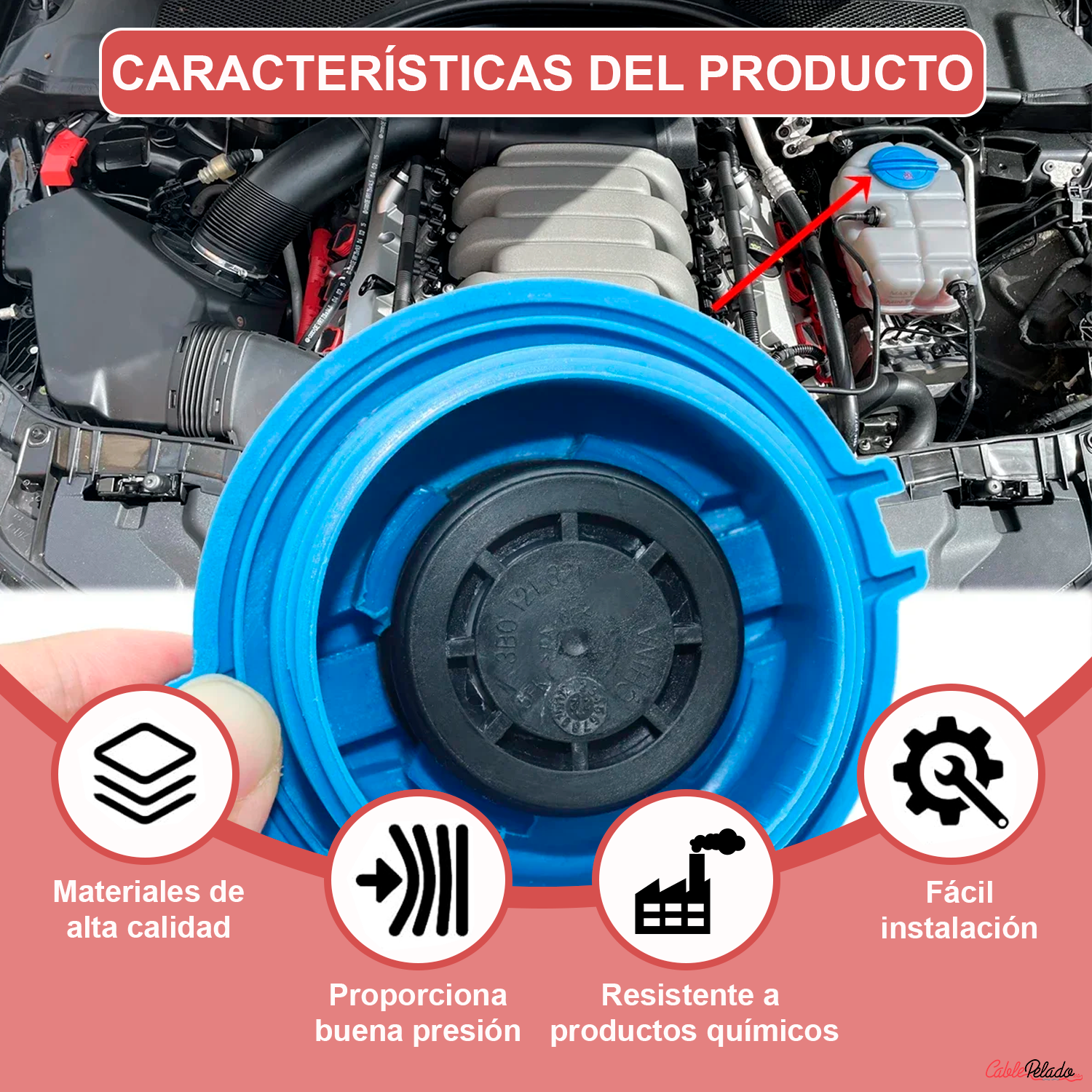 Tapon Del Tanque Refrigerante Del Motor  Azul
