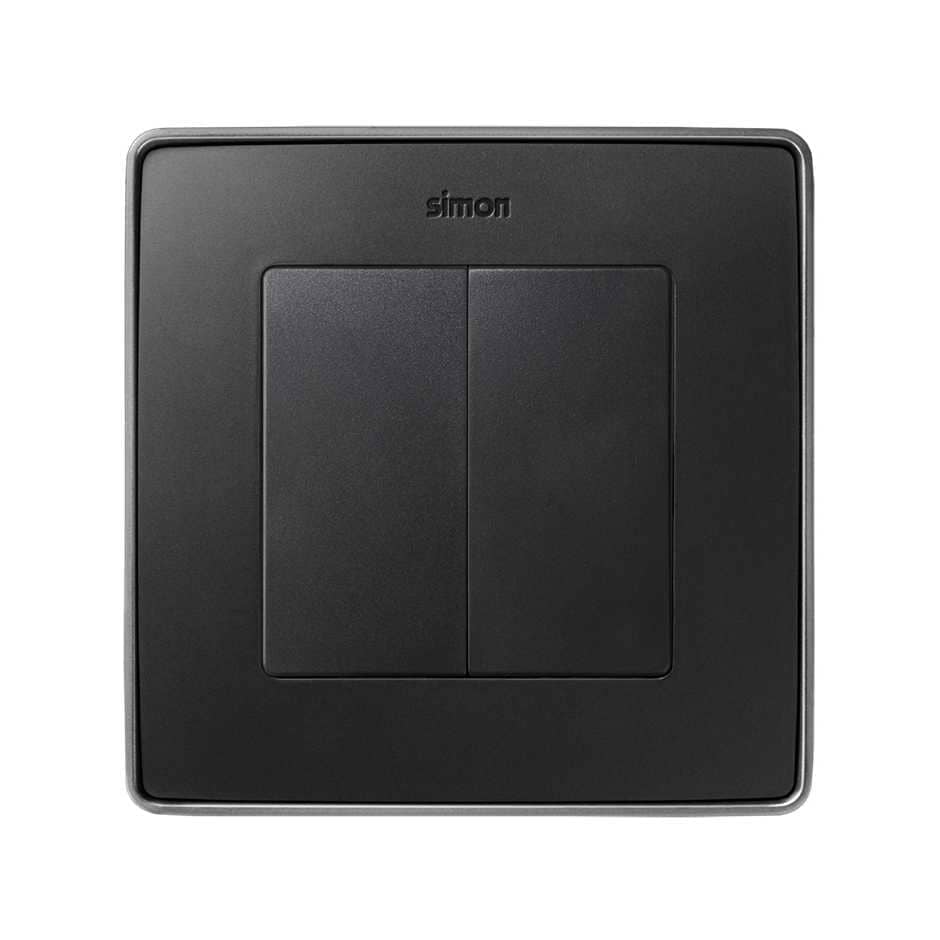 Tecla doble interruptor conmutador Simon 82  Negro