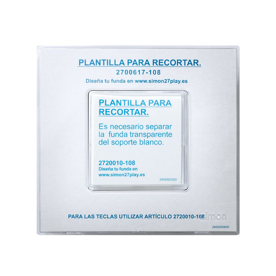 Tecla para mecanismos ancha Simon 27 Play  Transparente