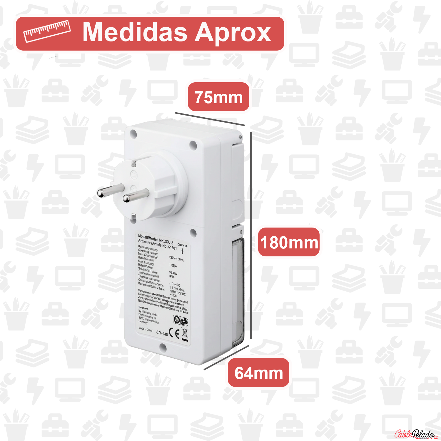 Temporizador Digital IP44 Blanco  Blanco