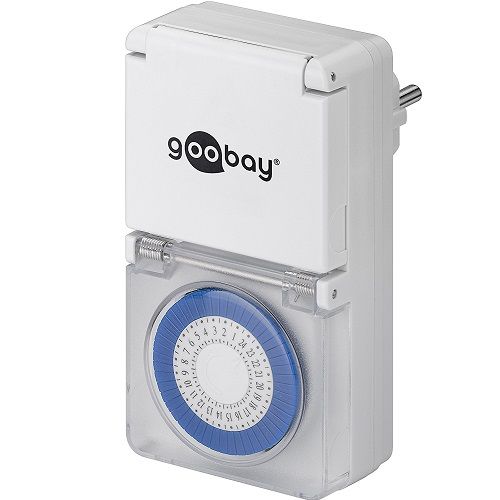 Temporizador programable digital con enchufe IP20 Blanco