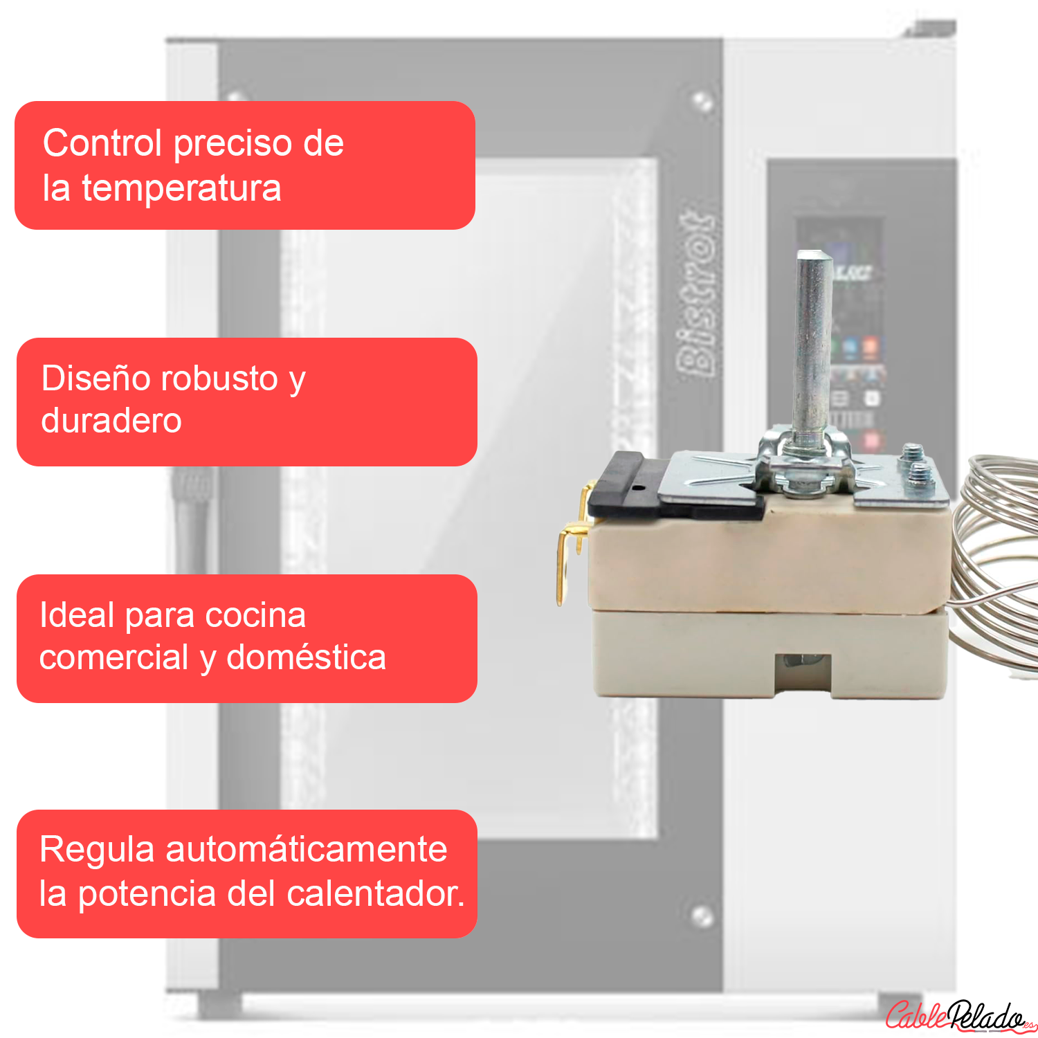 Termostato Regulable Horno Universal 250V 16A