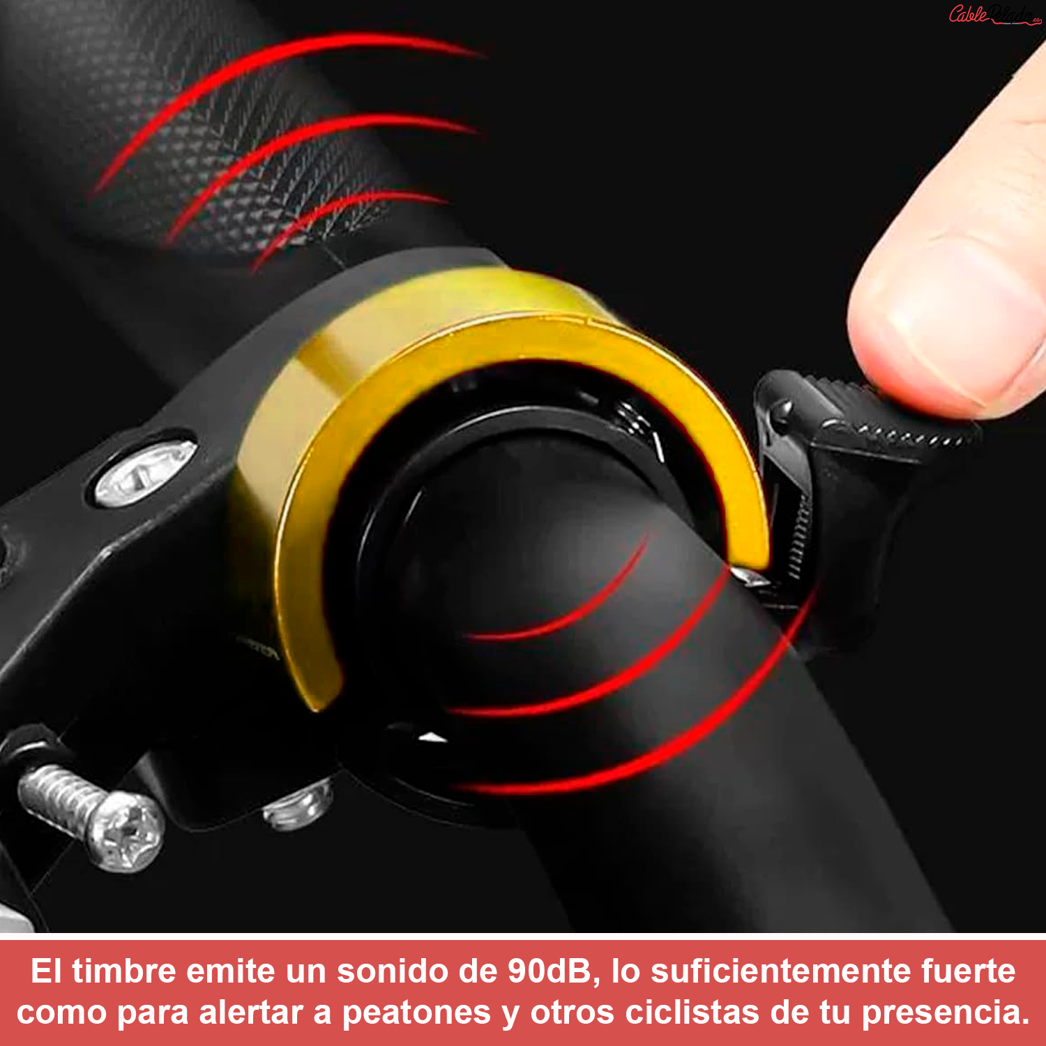 Timbre Bicicleta 90dB Diametro 22 mm  Amarillo