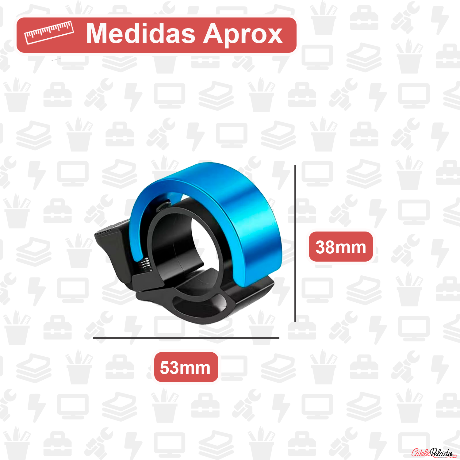 Timbre Bicicleta 90dB Diametro 22 mm  Azul
