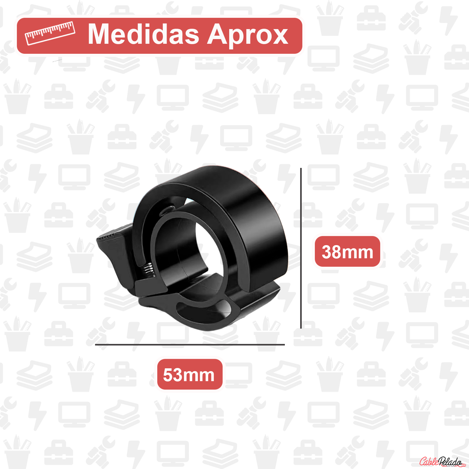 Timbre Bicicleta 90dB Diametro 22 mm  Negro