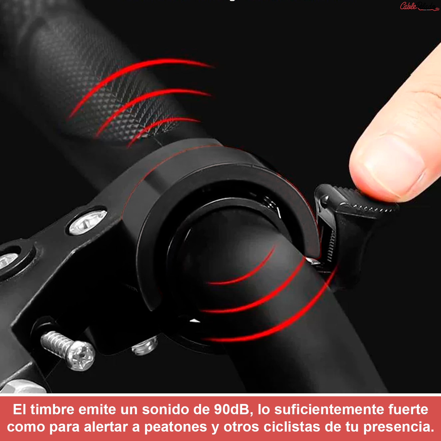 Timbre Bicicleta 90dB Diametro 22 mm  Negro