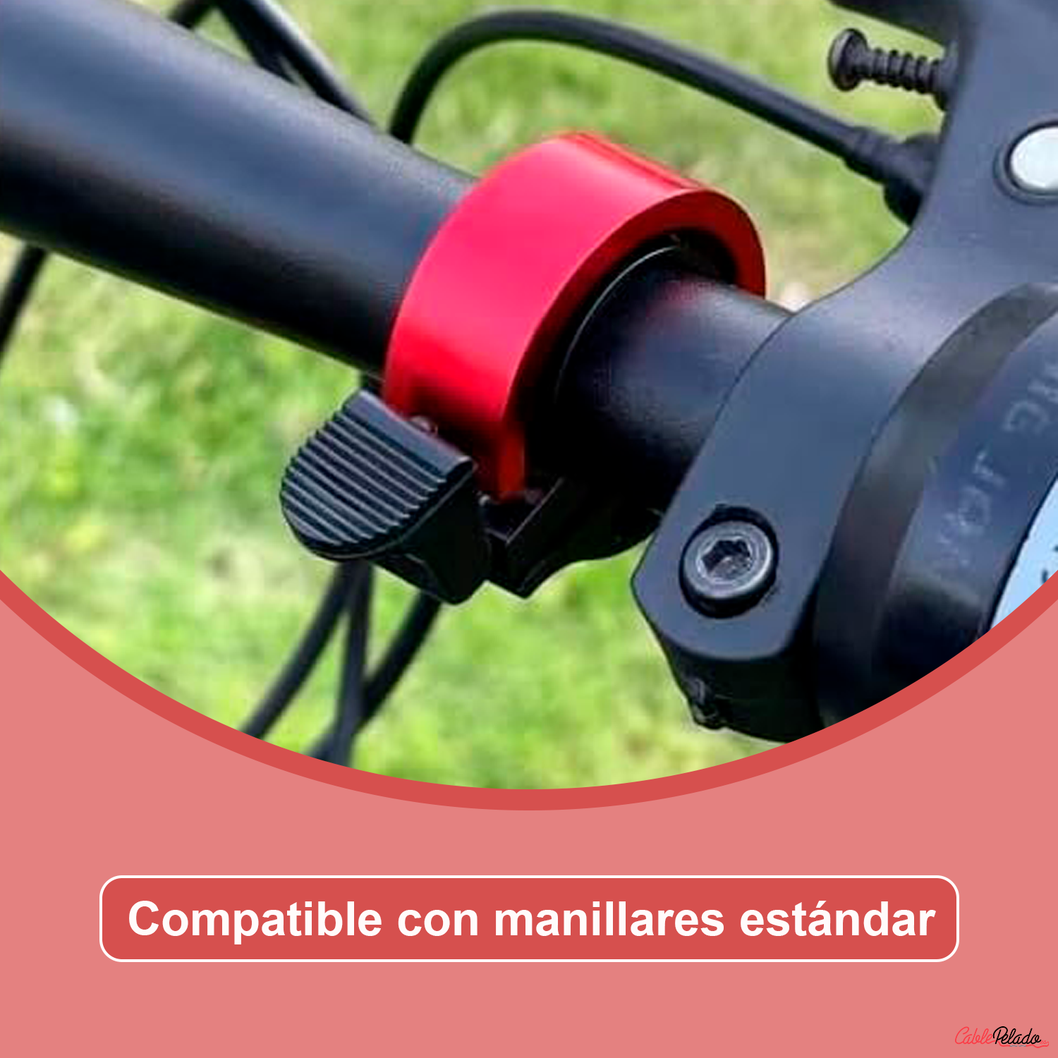 Timbre Bicicleta 90dB Diametro 22 mm  Rojo