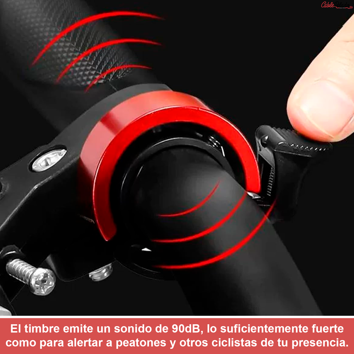 Timbre Bicicleta 90dB Diametro 22 mm  Rojo