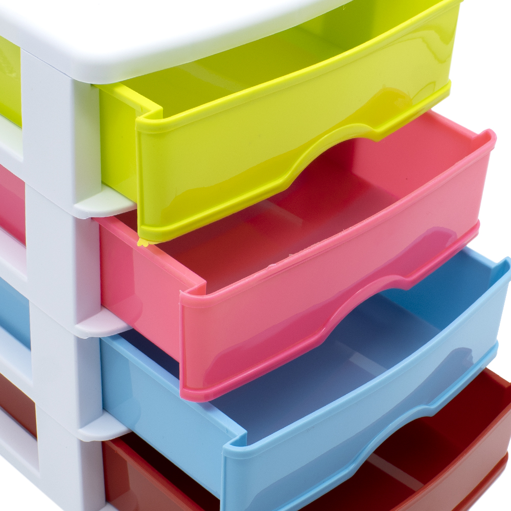 Organizador plastico 4 gavetas multicolor