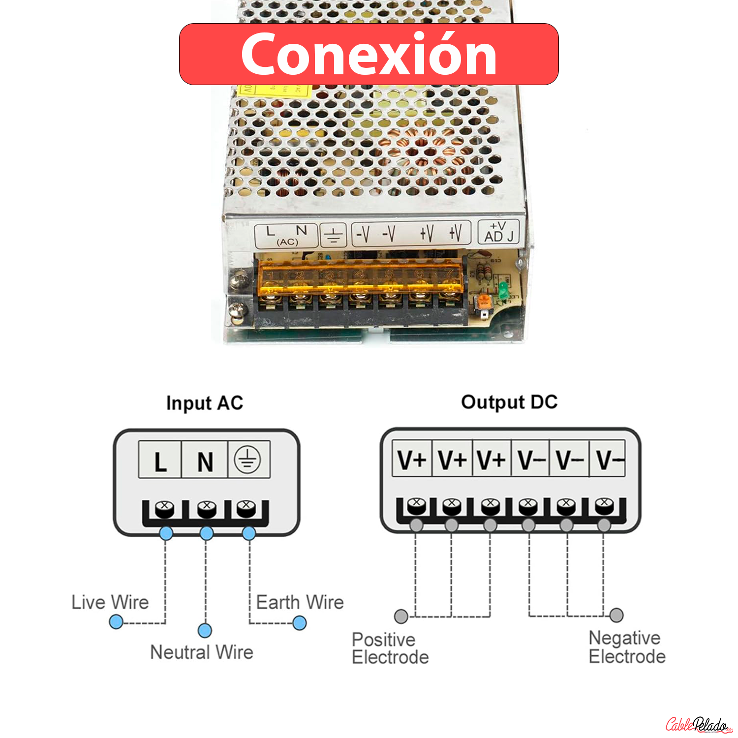 Transformador LED 12VDC 20A  Plateado  250W