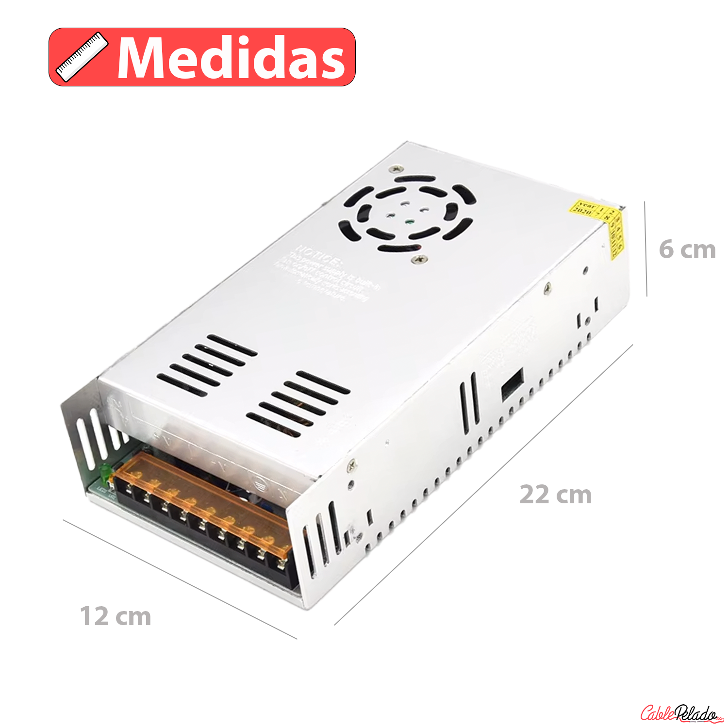 Transformador LED 12VDC 29A  Plateado  350W