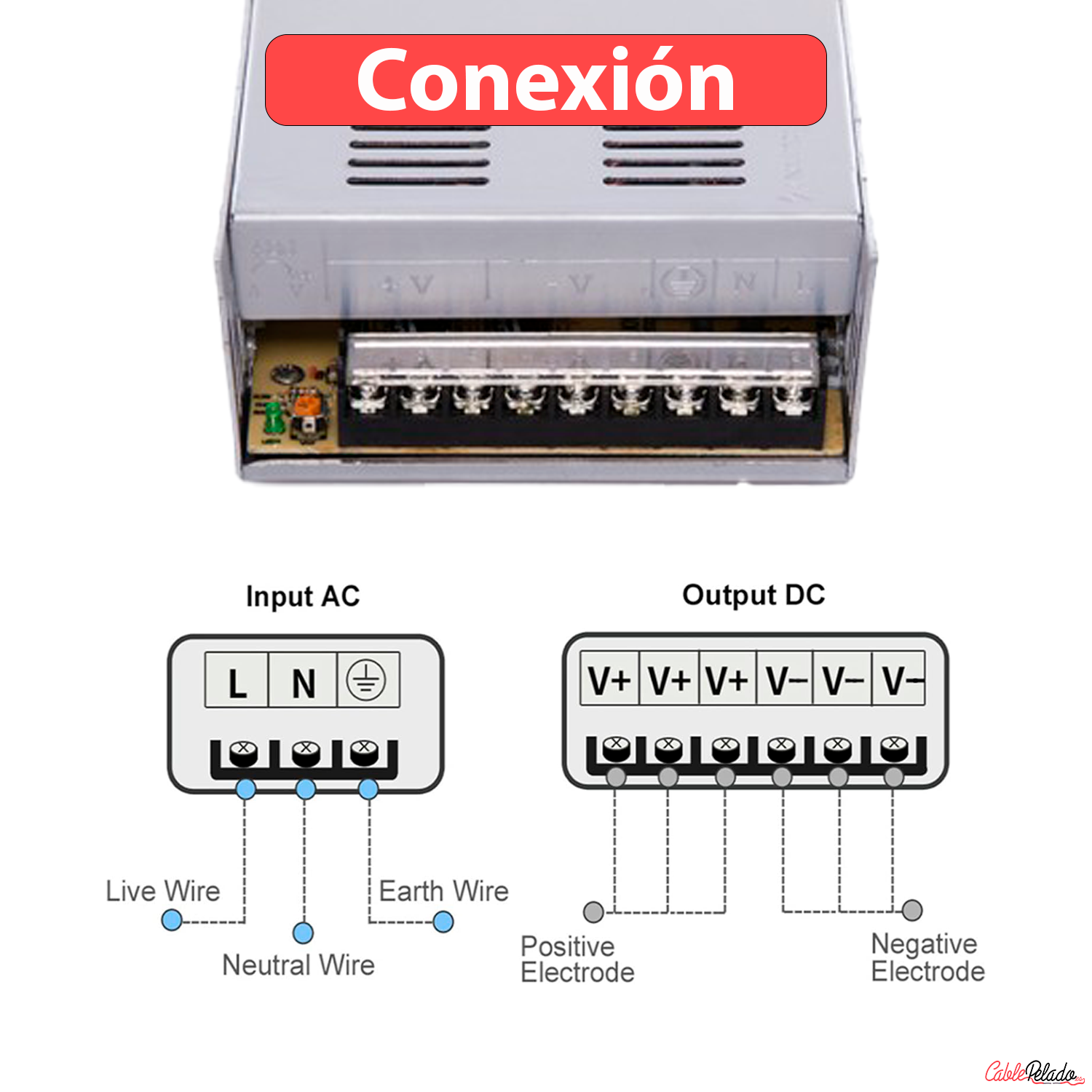 Transformador LED 12VDC 29A  Plateado  350W