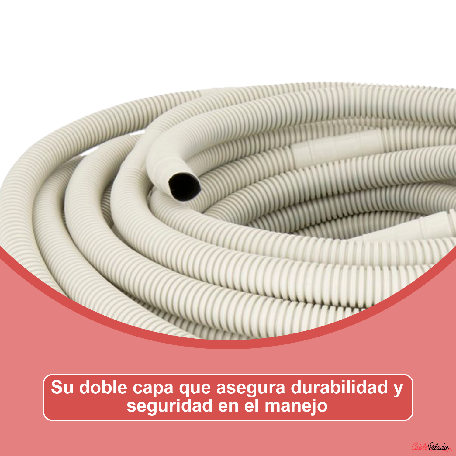 Tubo Corrugado Doble Capa 50 Metros  Blanco