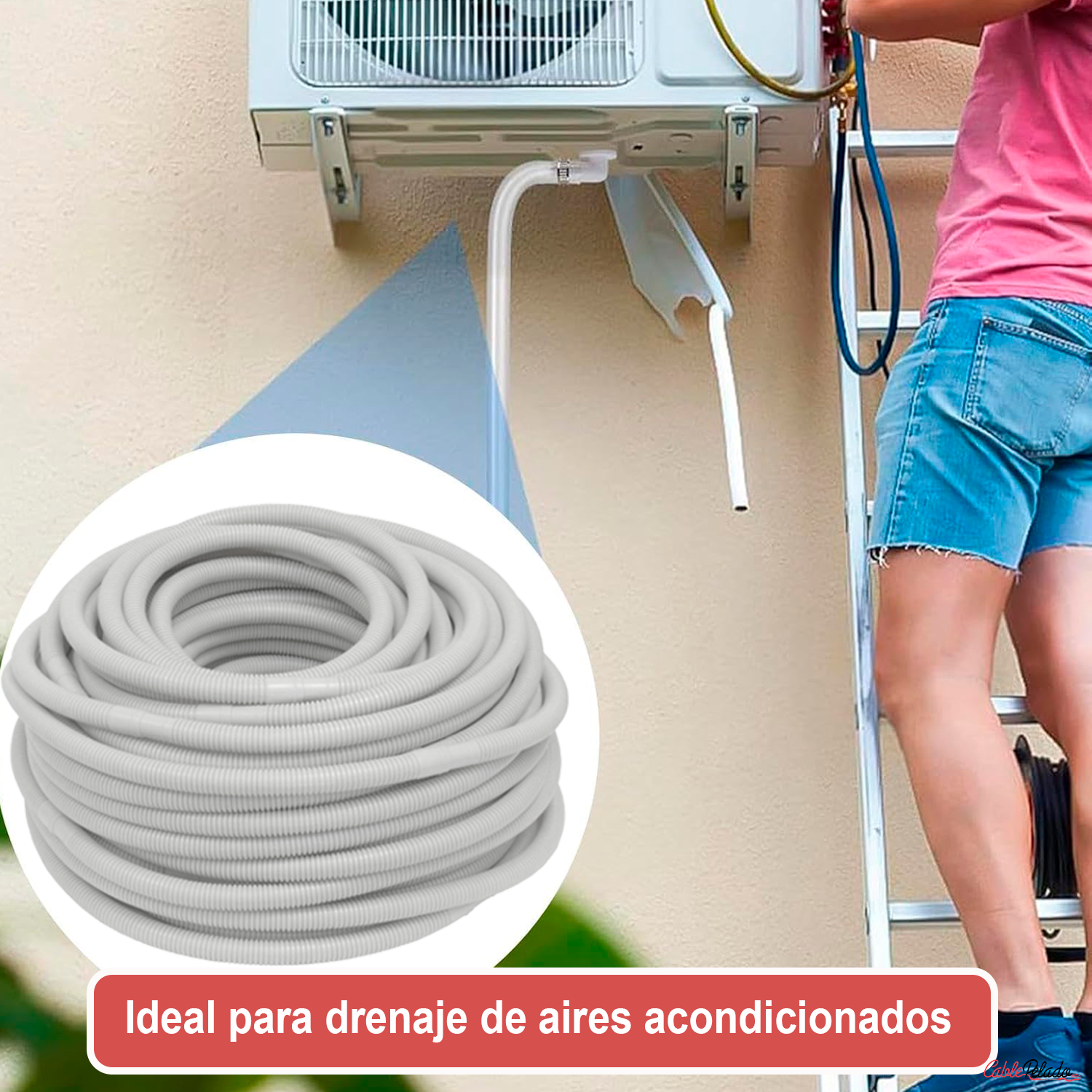 Tubo Corrugado Doble Capa 50 Metros  Blanco