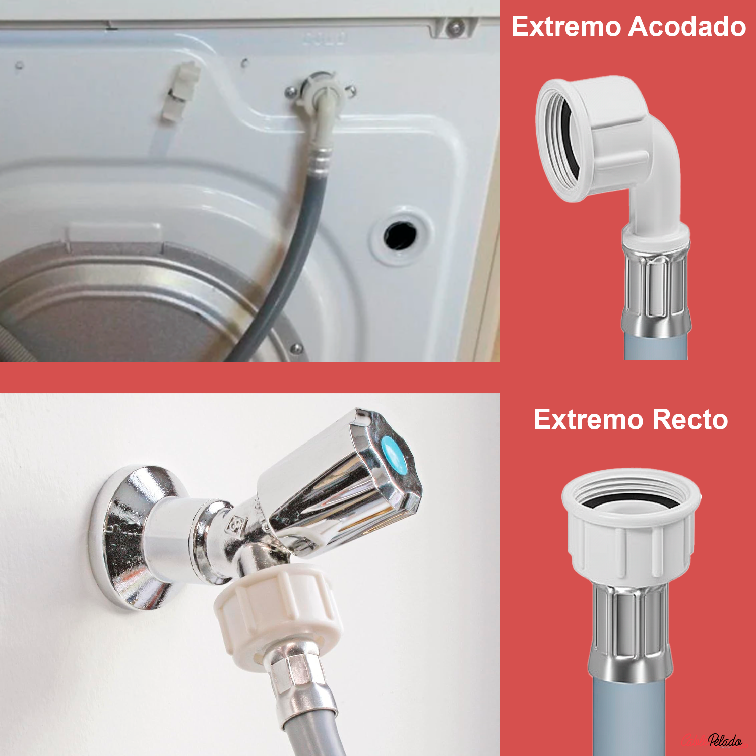 Tubo de carga para lavadora 1.5 M Gris