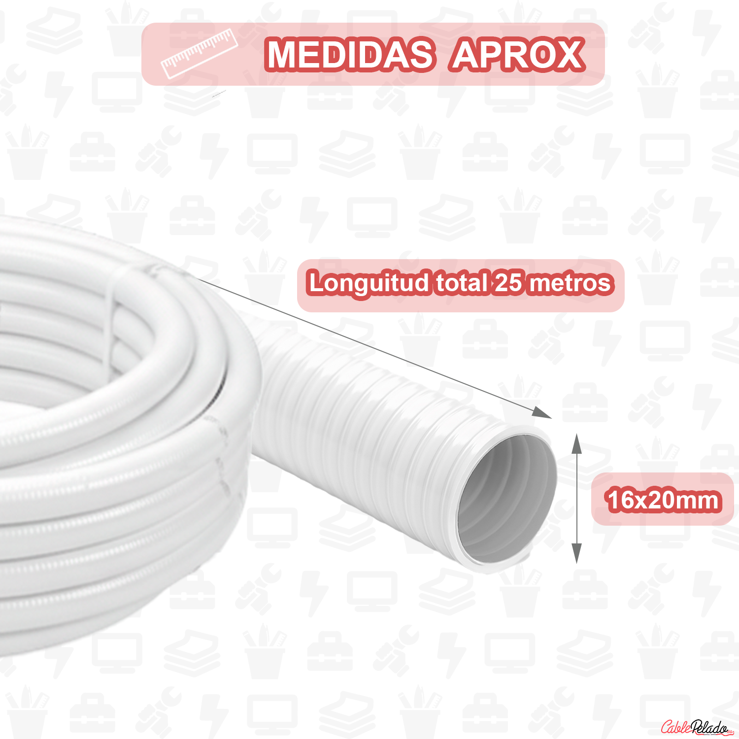 Tubo Flexible hidrotubo 16x20 25M  Blanco