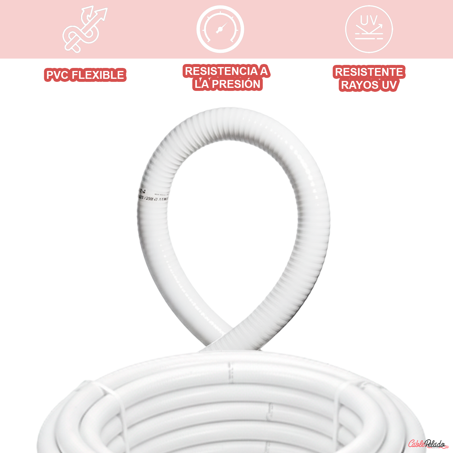 Tubo Flexible hidrotubo 16x20 25M  Blanco