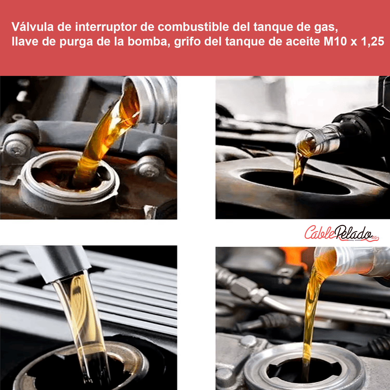 Valvula De Gasolina Universal M10 X 1.25 Para Motocicleta