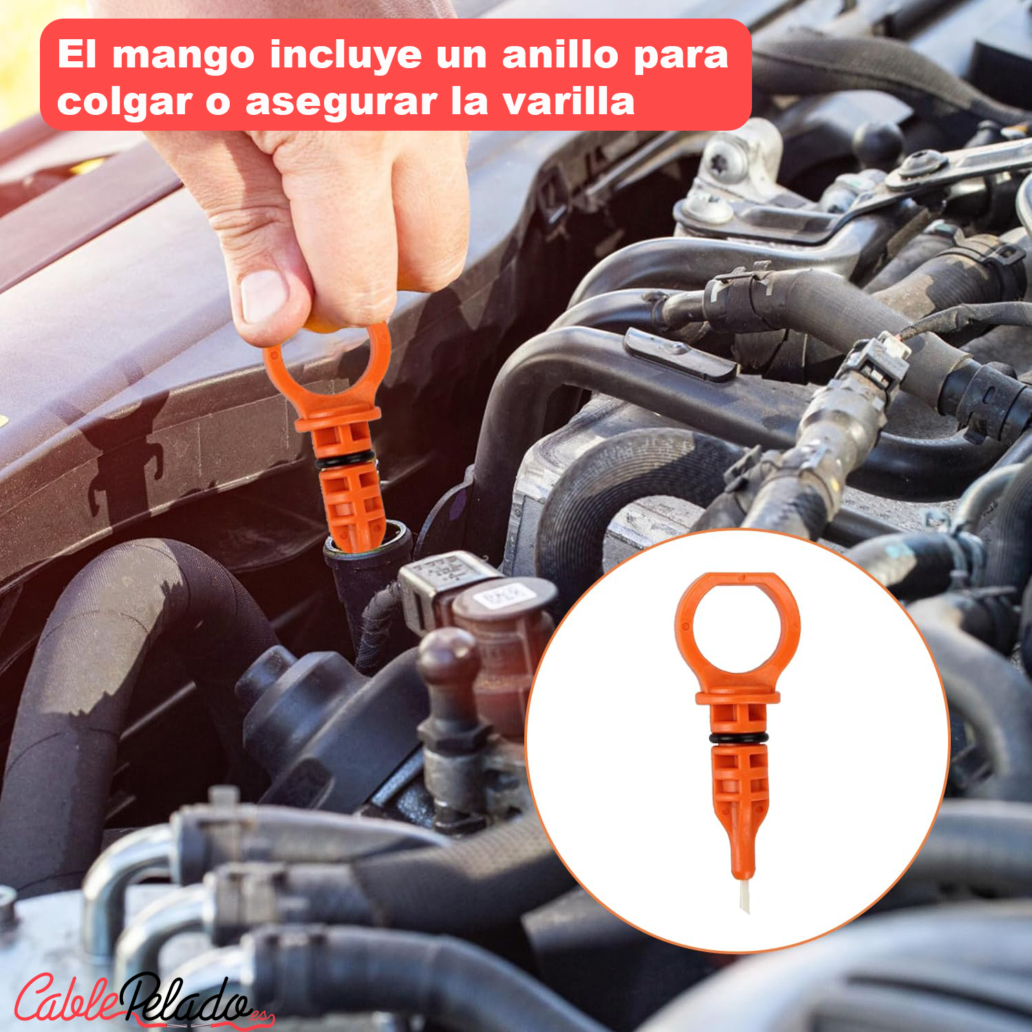 Varilla De Nivel De Aceite De Transmision 595 Mm Oen 1174G2  Naranja