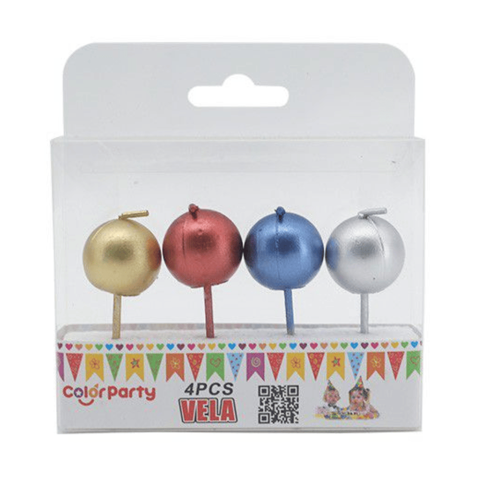 Vela de cumpleaños Chupachups (4 uds) 6 cm Multicolor