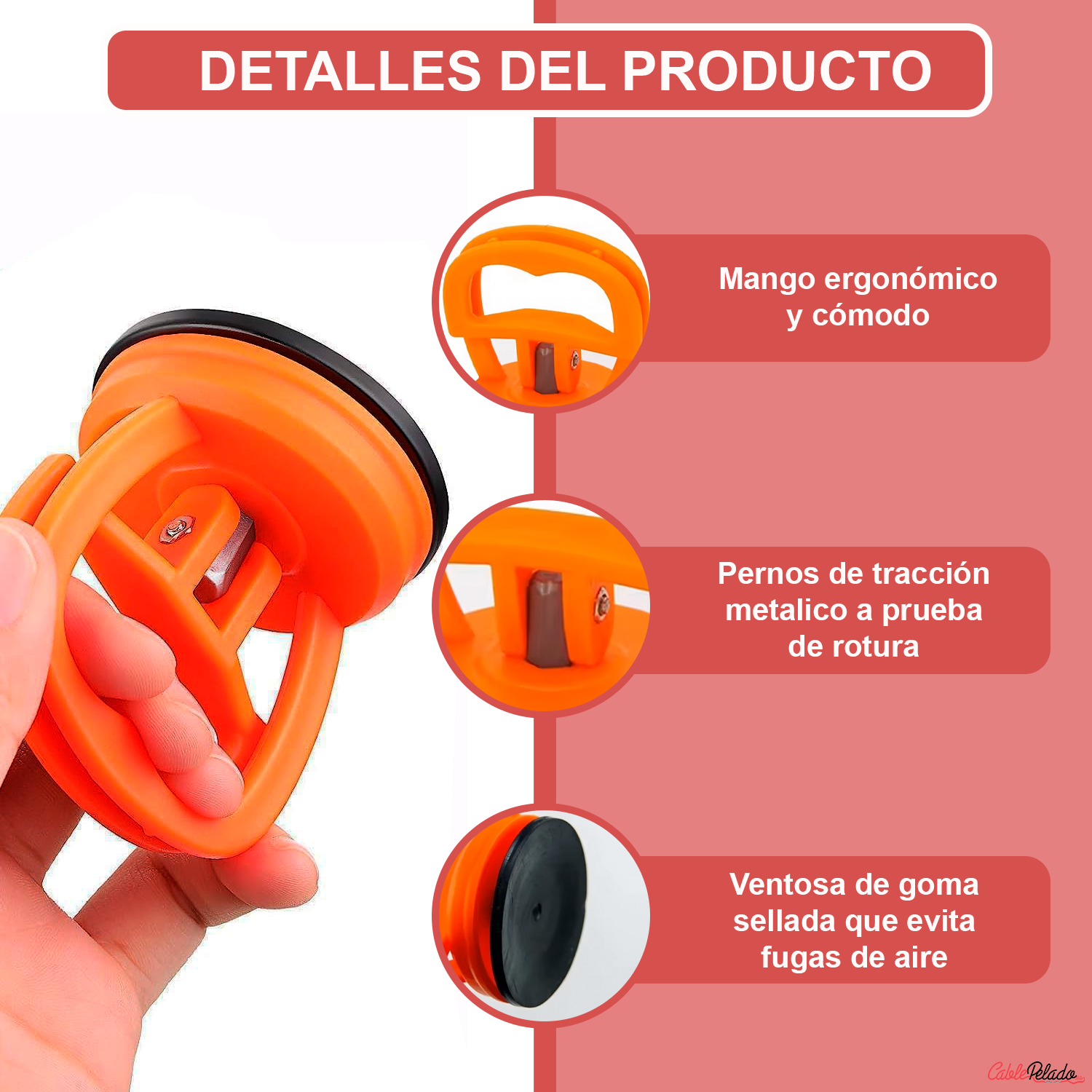Ventosa Para Sacar Bollos  Naranja