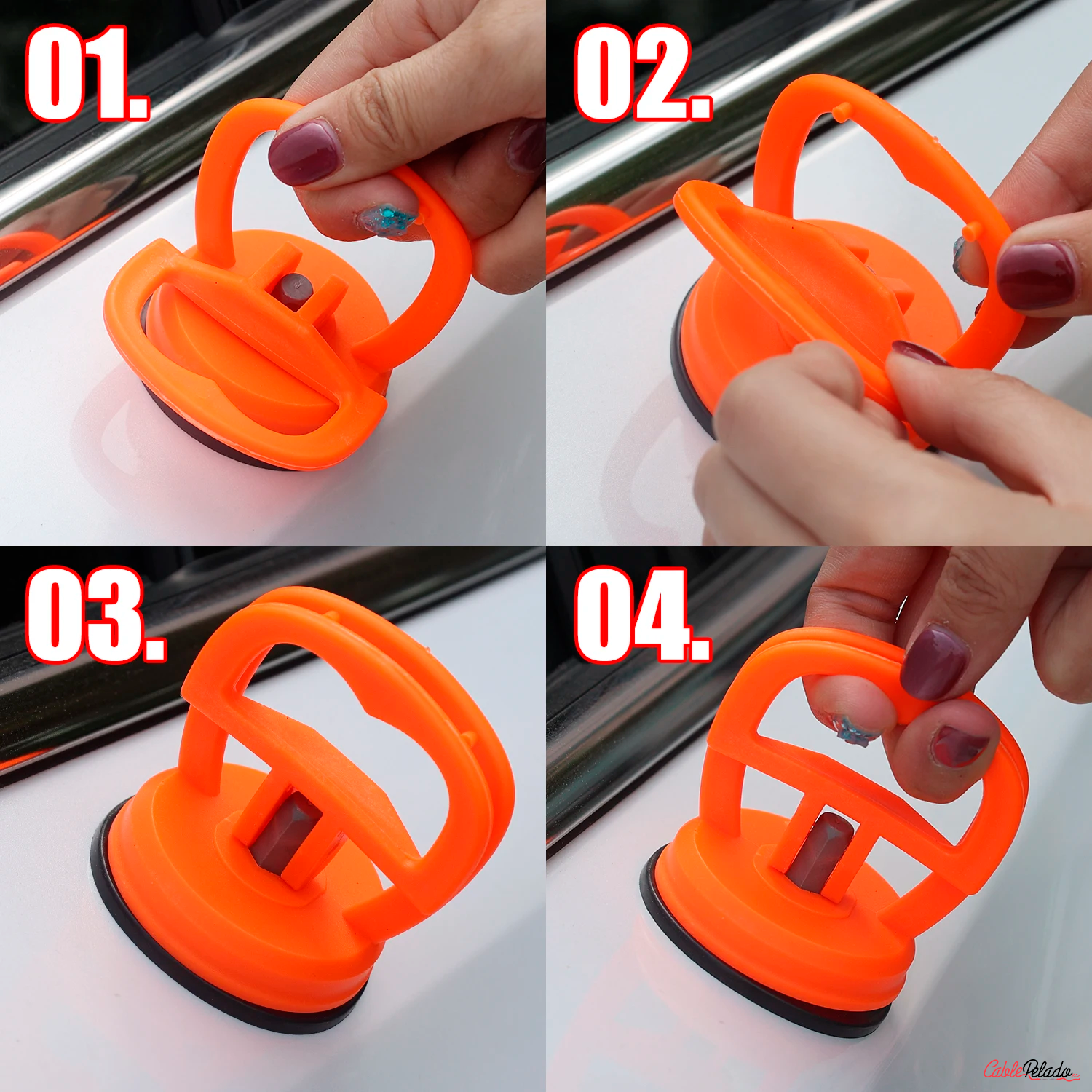 Ventosa Para Sacar Bollos  Naranja