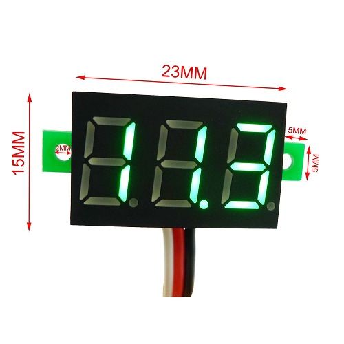 Visor LCD 3 digitos con voltimetro 0-100V  Verde